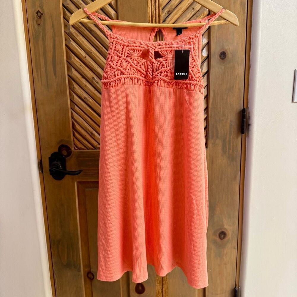 NWT Torrid coral macrame tank top 3X